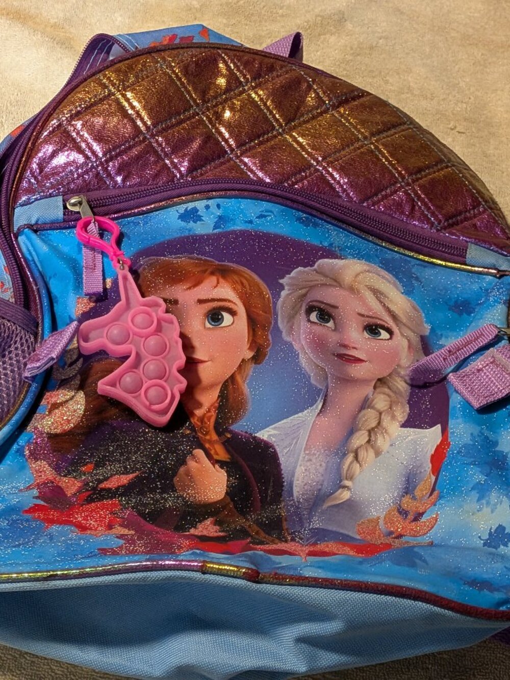 Disney Frozen II Anna Elsa Toddler Backpack Preschool Book Bag Glitter Girls